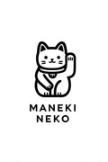 Maneki Neko Poster, Lucky Cat Japanese Wall Art, Poster Print