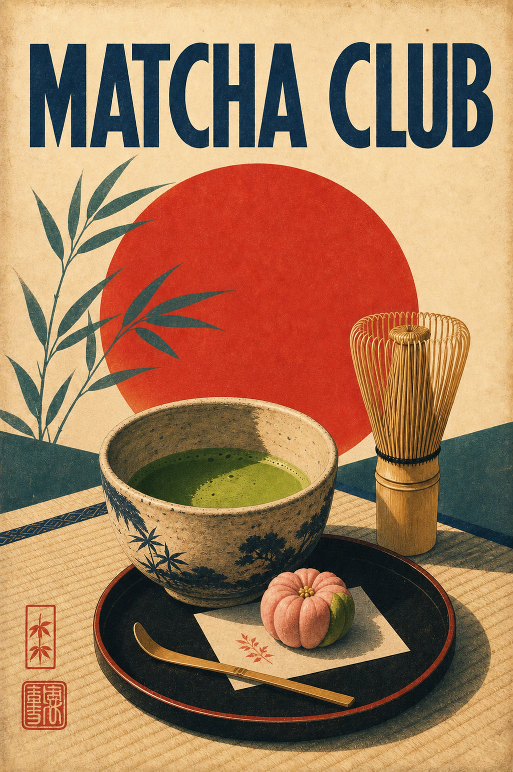 Matcha Club Poster Japanese Retro Poster Print
