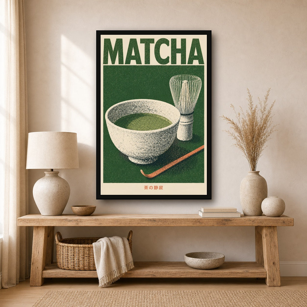 Matcha Green Poster Japanese Retro Poster Print - 2x3 room mockup