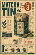 Matcha Tea Powder Japanese Retro Poster Print