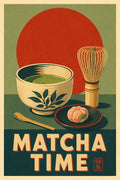Matcha Time Japanese Retro Poster Print