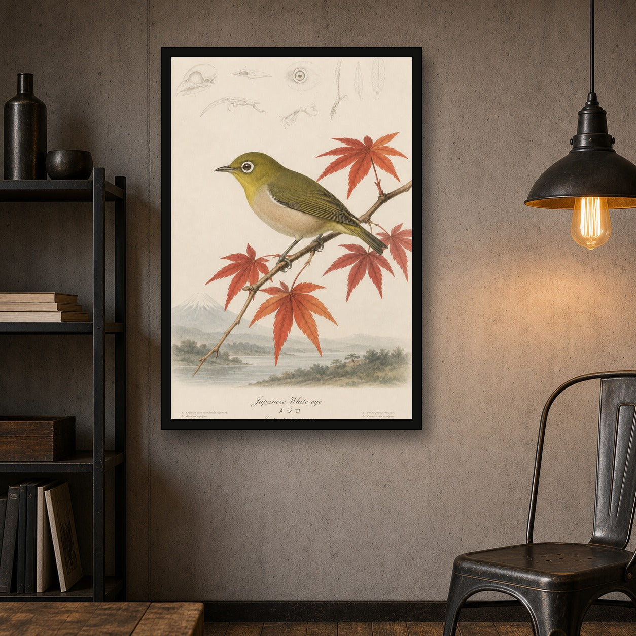 Mejiro Maple Study Japanese inspired poster print for modern wall decor