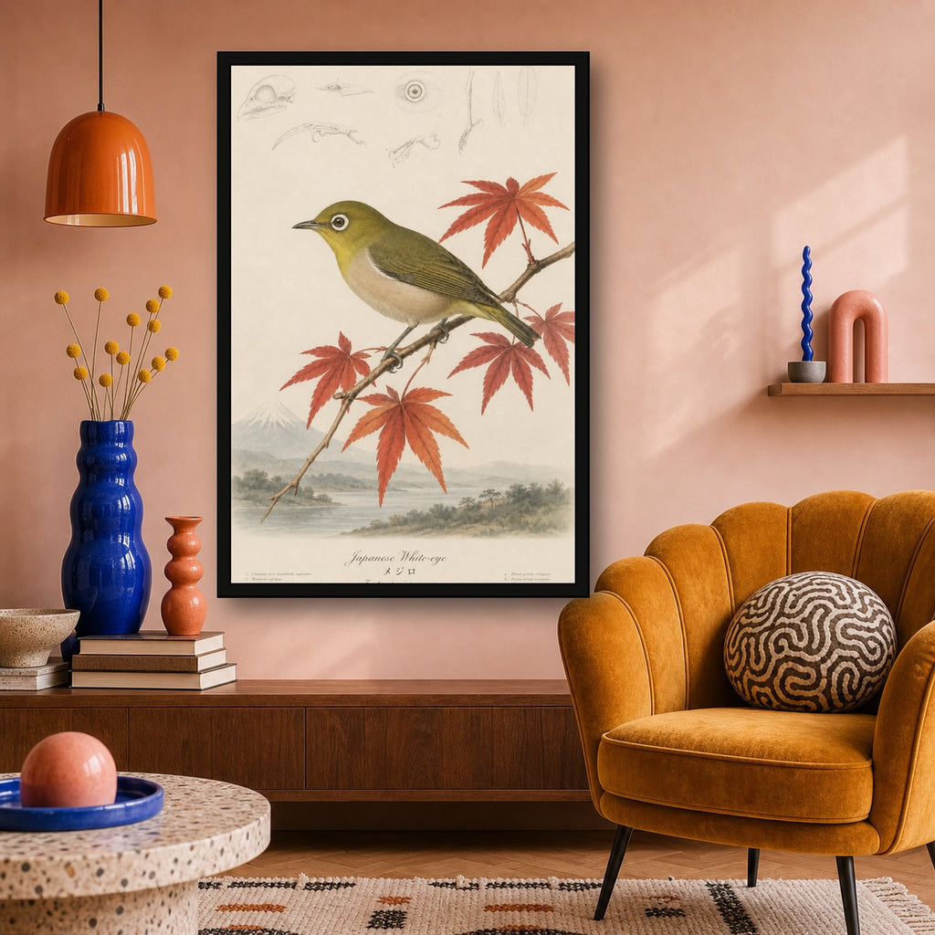 Mejiro Maple Study Japanese inspired poster print for modern wall decor