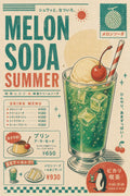 Melon Soda Summer Japanese Retro Poster Print