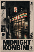 Midnight Konbini Store Japanese Retro Poster Print