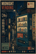 Midnight Vending Japanese Retro Poster Print