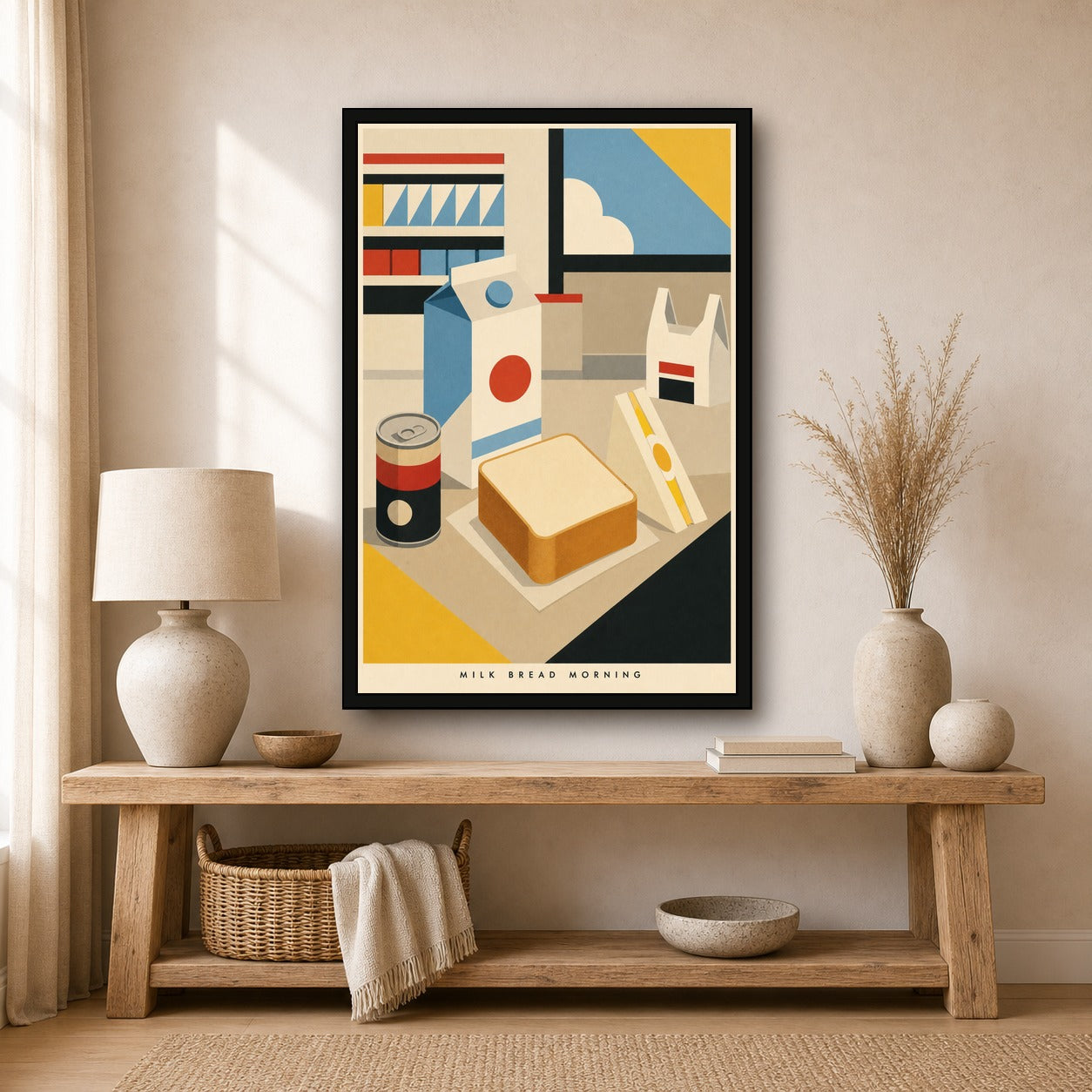Milkbreadmorning Japanese Retro Poster Print - 2x3 room mockup