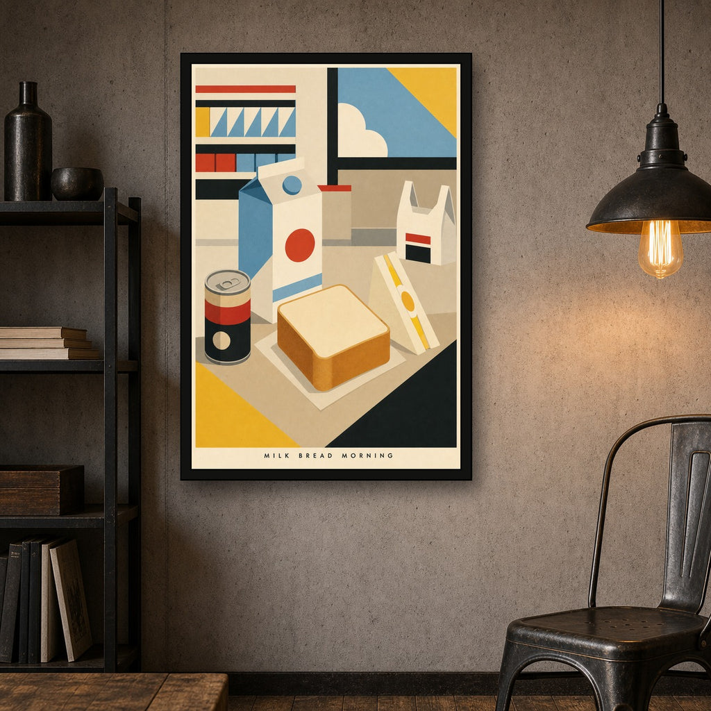 Milkbreadmorning Japanese Retro Poster Print - 2x3 room mockup