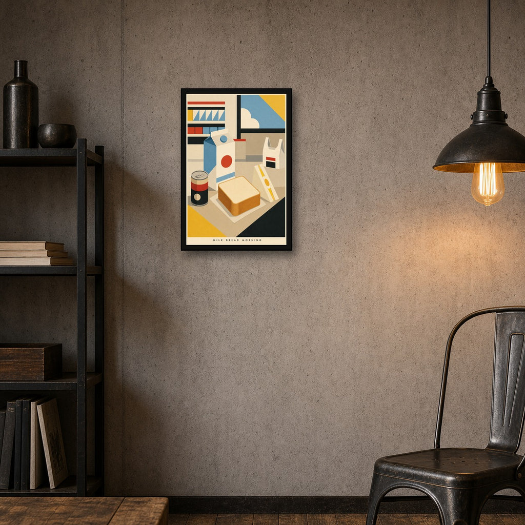 Milkbreadmorning Japanese Retro Poster Print - 2x3 room mockup