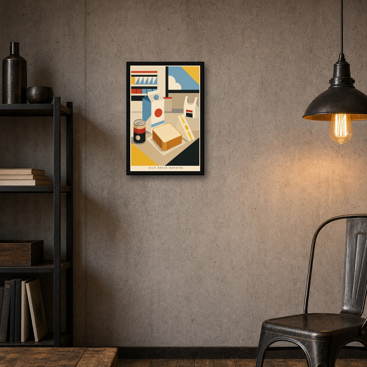 Milkbreadmorning Japanese Retro Poster Print - 2x3 room mockup