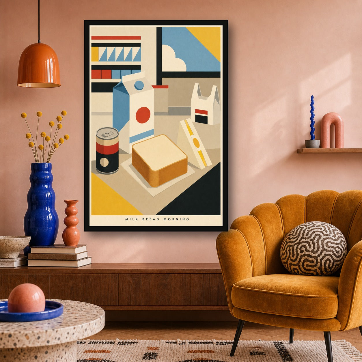Milkbreadmorning Japanese Retro Poster Print - 2x3 room mockup