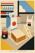 Milkbreadmorning Japanese Retro Poster Print