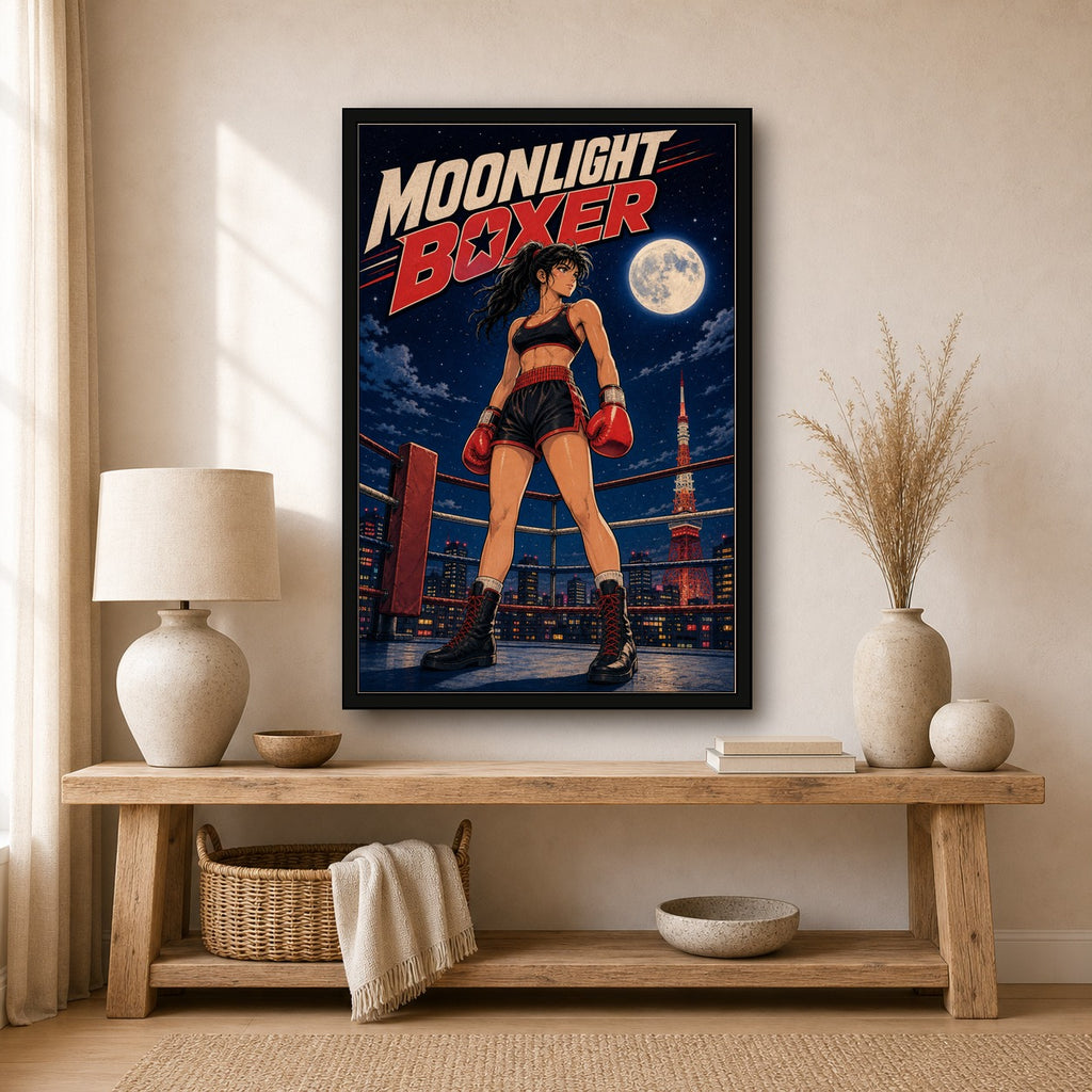 Moonlightboxer Japanese Retro Poster Print - 2x3 room mockup