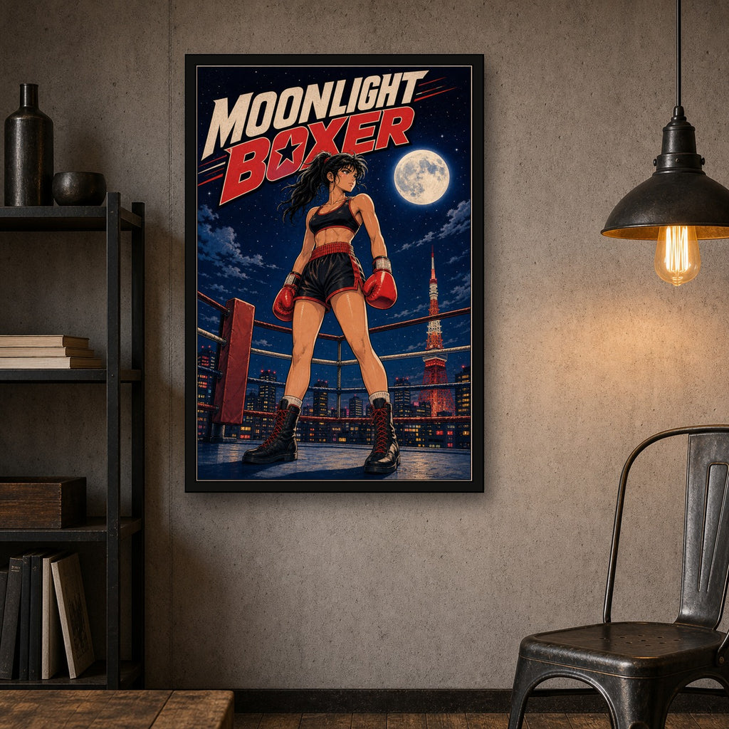 Moonlightboxer Japanese Retro Poster Print - 2x3 room mockup