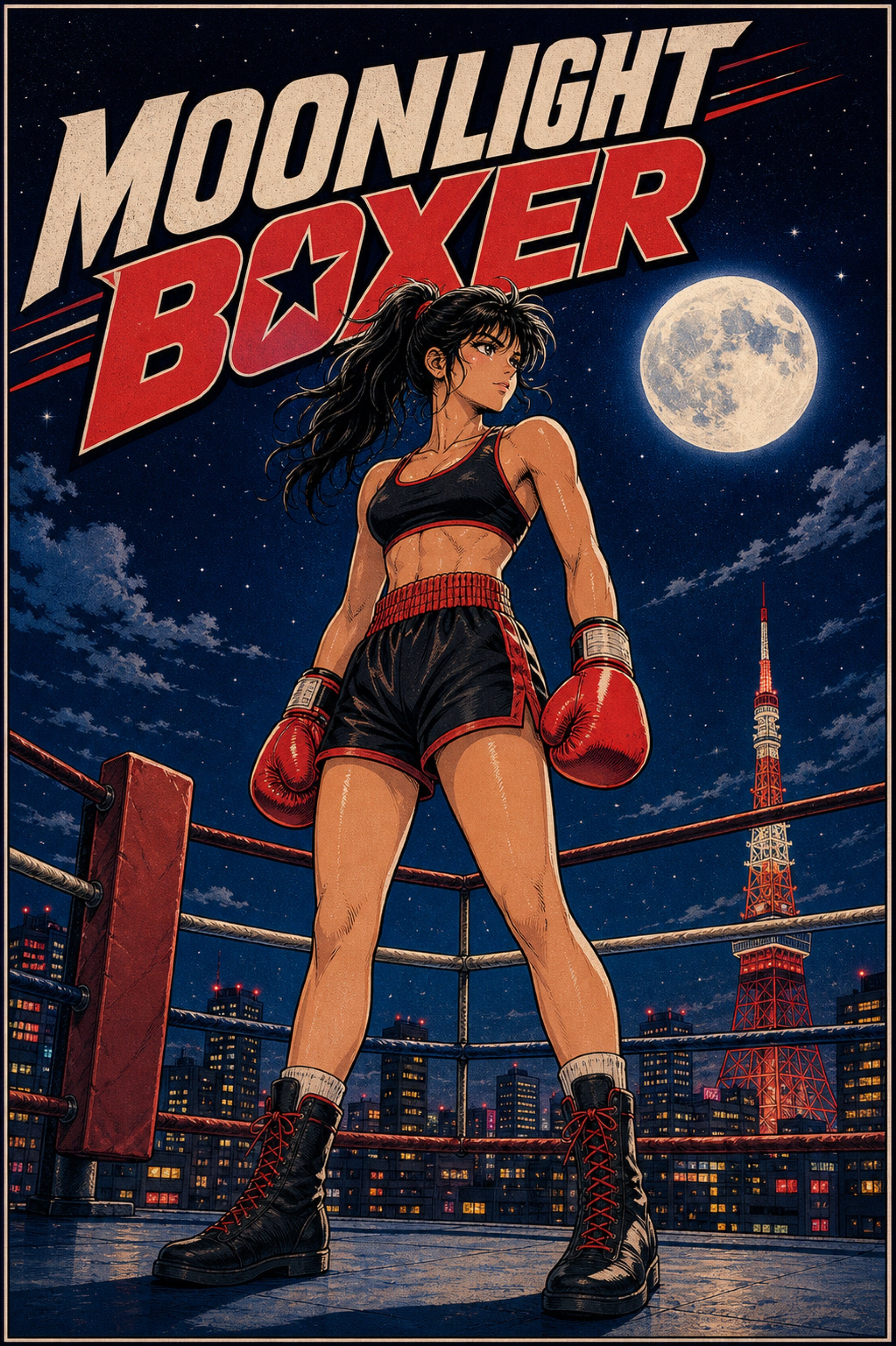 Moonlightboxer Japanese Retro Poster Print