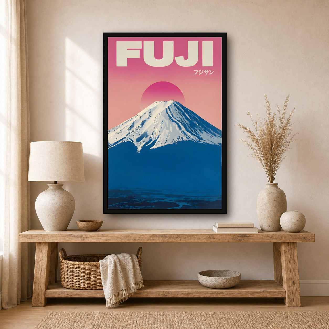 Mount Fuji Poster, Japan Portrait Wall Art, Japanese Travel Print - 2x3 room mockup