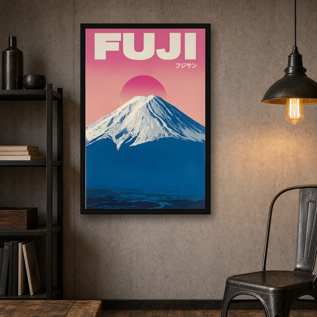 Mount Fuji Poster, Japan Portrait Wall Art, Japanese Travel Print - 2x3 room mockup