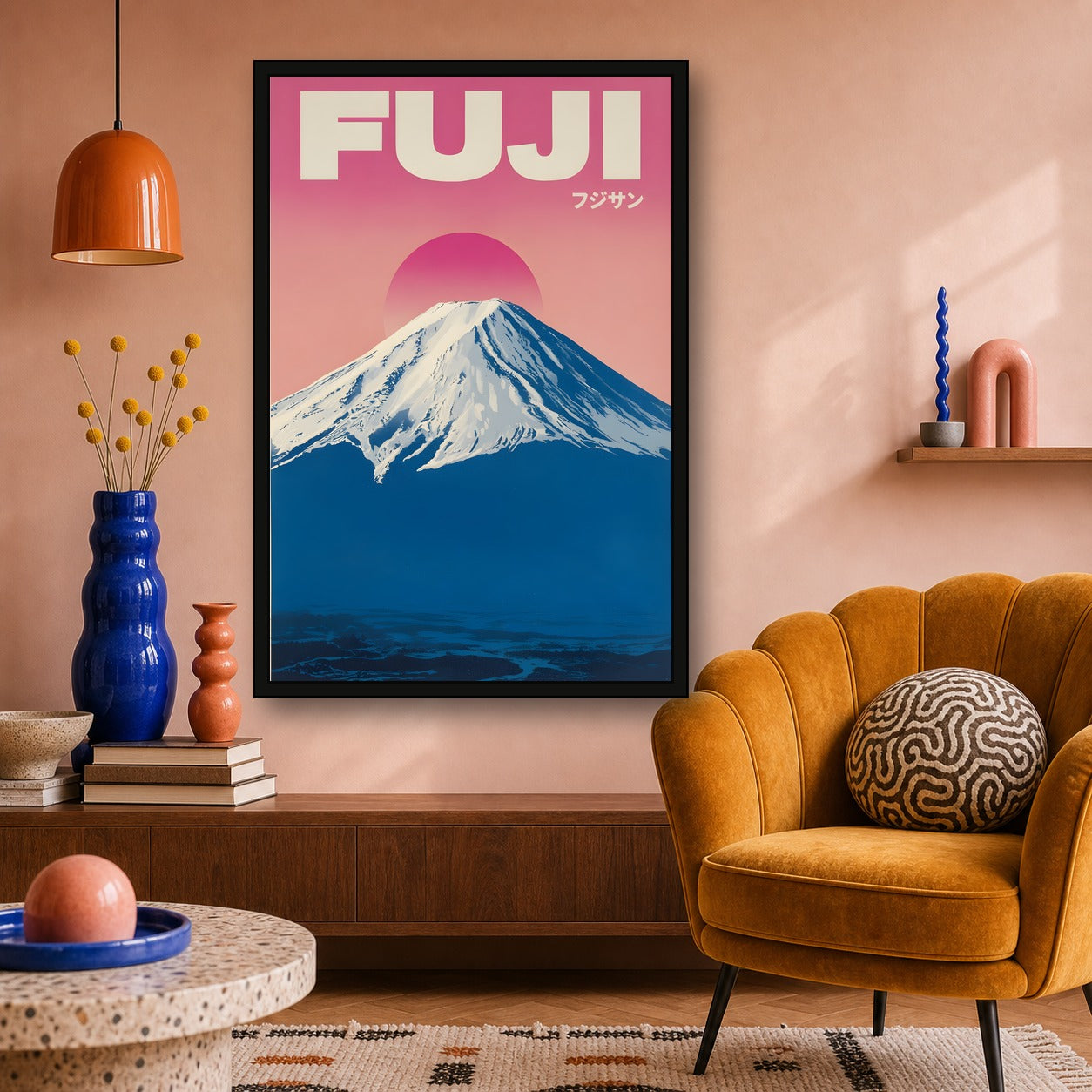 Mount Fuji Poster, Japan Portrait Wall Art, Japanese Travel Print - 2x3 room mockup