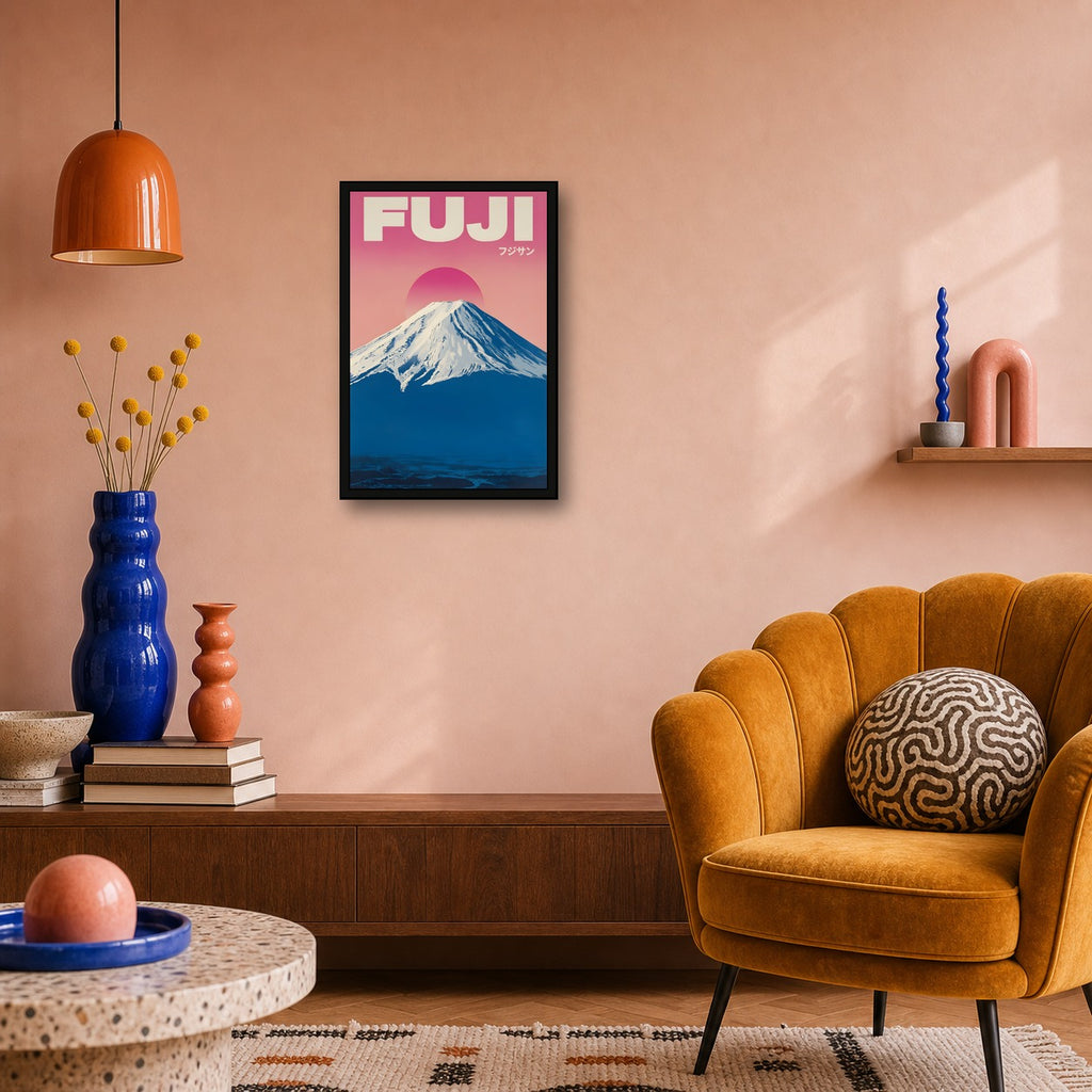 Mount Fuji Poster, Japan Portrait Wall Art, Japanese Travel Print - 2x3 room mockup