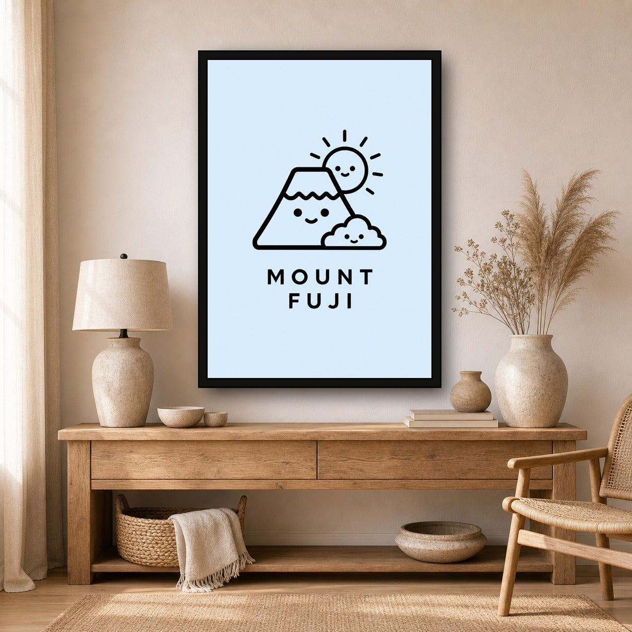 Mount Mount Fuji Icon Japanese Retro Poster Print - A room mockup