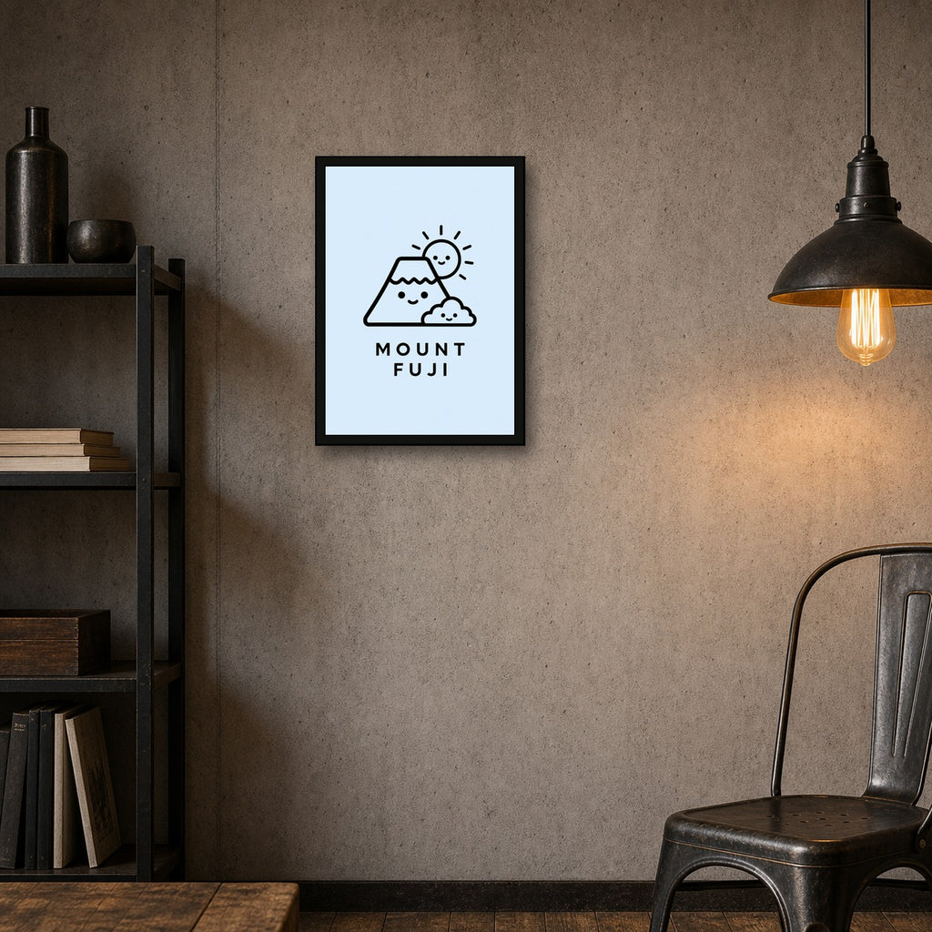 Mount Mount Fuji Icon Japanese Retro Poster Print - A room mockup