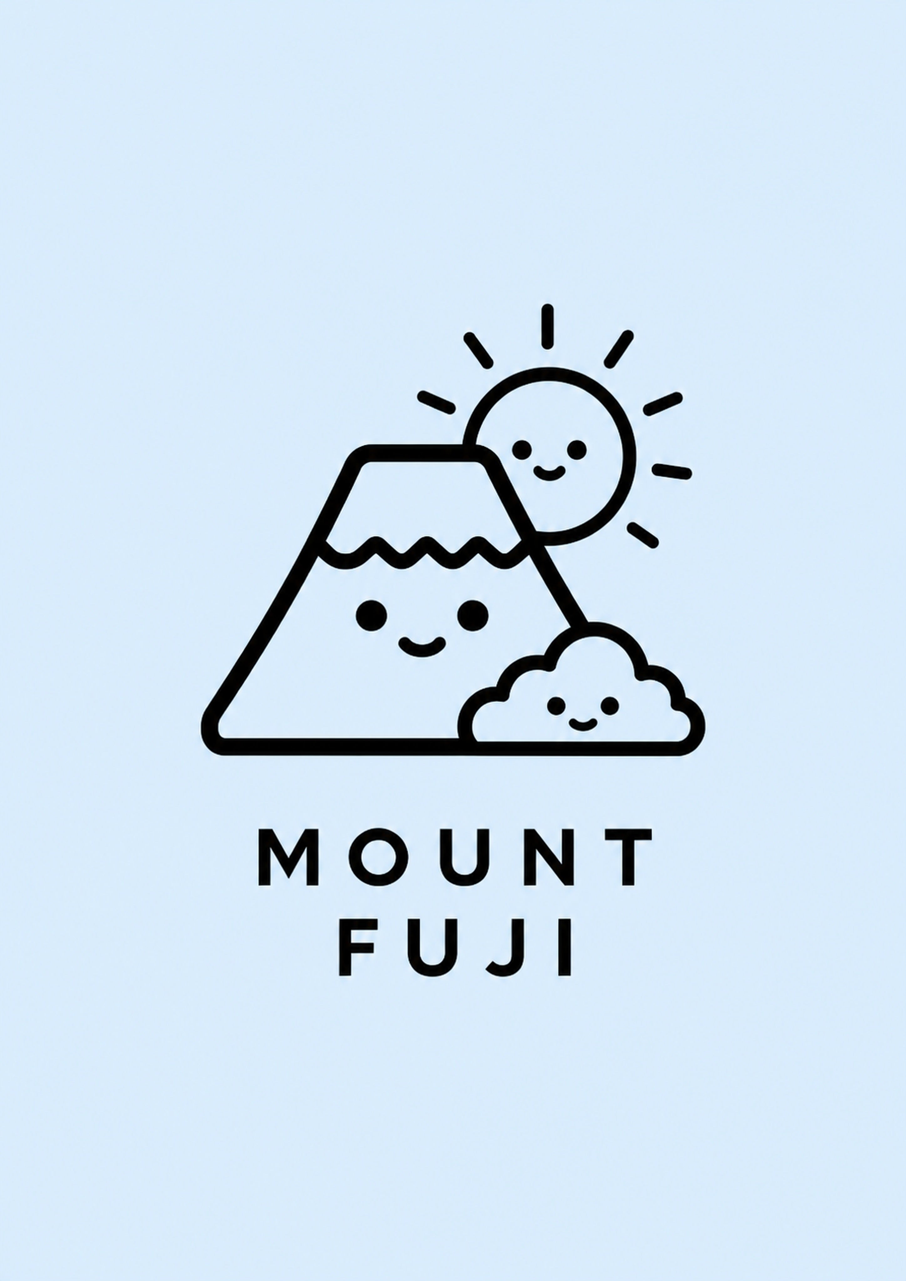 Mount Mount Fuji Icon Japanese Retro Poster Print