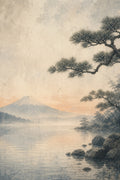Mutedfujilake 03 Right Japanese Retro Poster Print