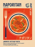 Naporitan Pasta Japanese Ketchup Comfort Food Poster | Retro Foodie Wall Art Print in Various Sizes - corrected 3x4 flat artwork