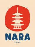 Nara Japan Pagoda Poster | Vintage Japanese Travel Wall Art in Your Choice of Six Sizes - corrected 3x4 flat artwork