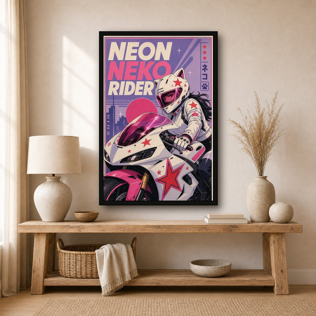 Neonnekorider Japanese Retro Poster Print - 2x3 room mockup