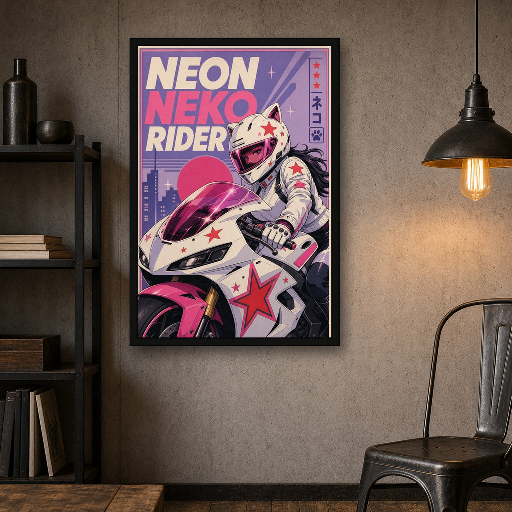 Neonnekorider Japanese Retro Poster Print - 2x3 room mockup