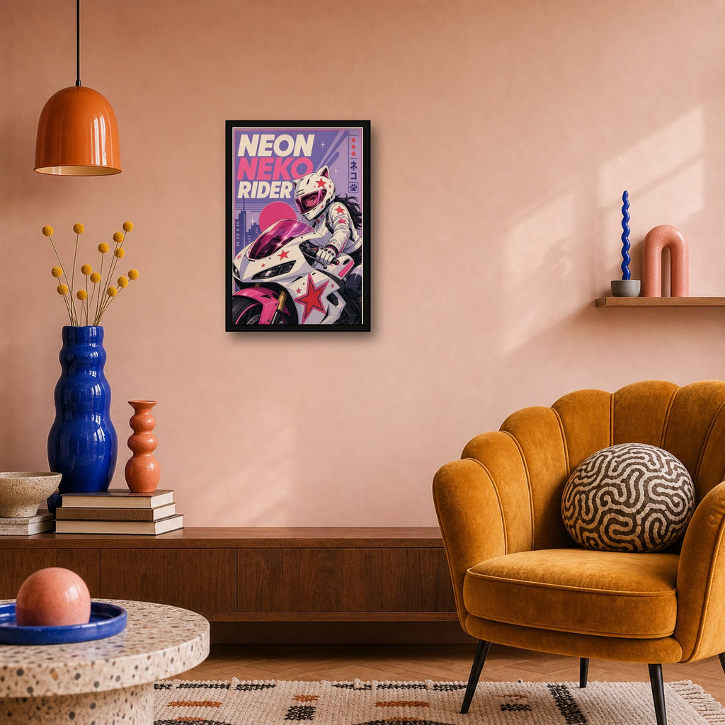 Neonnekorider Japanese Retro Poster Print - 2x3 room mockup