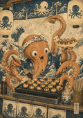 Octopus Takoyaki Stall Japanese Retro Poster Print