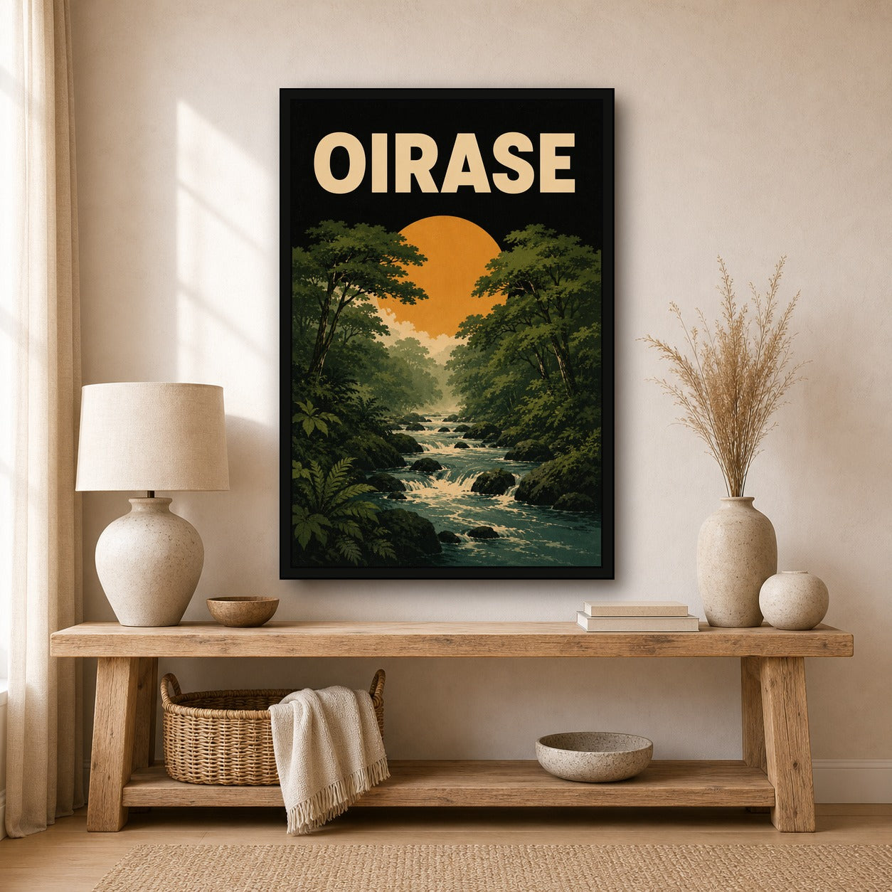 Oirase River Japanese Retro Poster Print - 2x3 room mockup