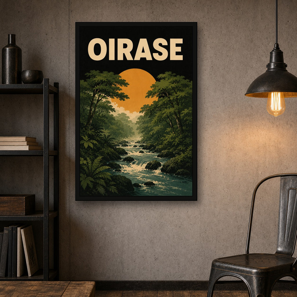 Oirase River Japanese Retro Poster Print - 2x3 room mockup