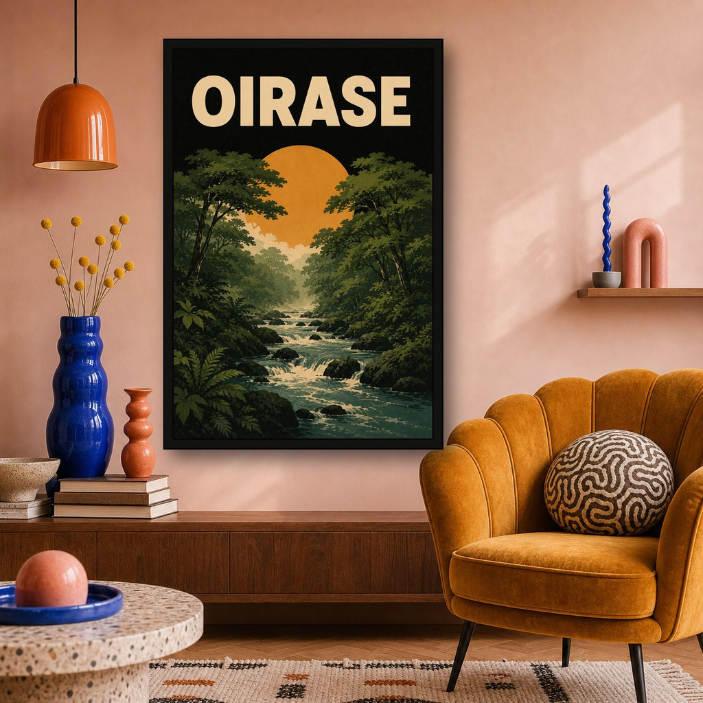 Oirase River Japanese Retro Poster Print - 2x3 room mockup