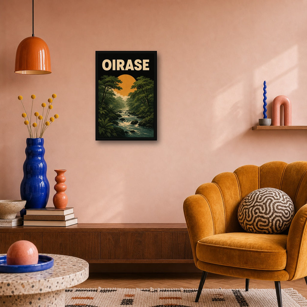 Oirase River Japanese Retro Poster Print - 2x3 room mockup