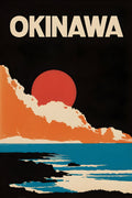 Okinawa Poster, Japanese Island Travel Print, Coastal Wall Art
