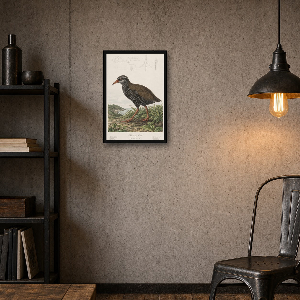 Okinawa Rail Grass Study Japanese inspired poster print for modern wall decor