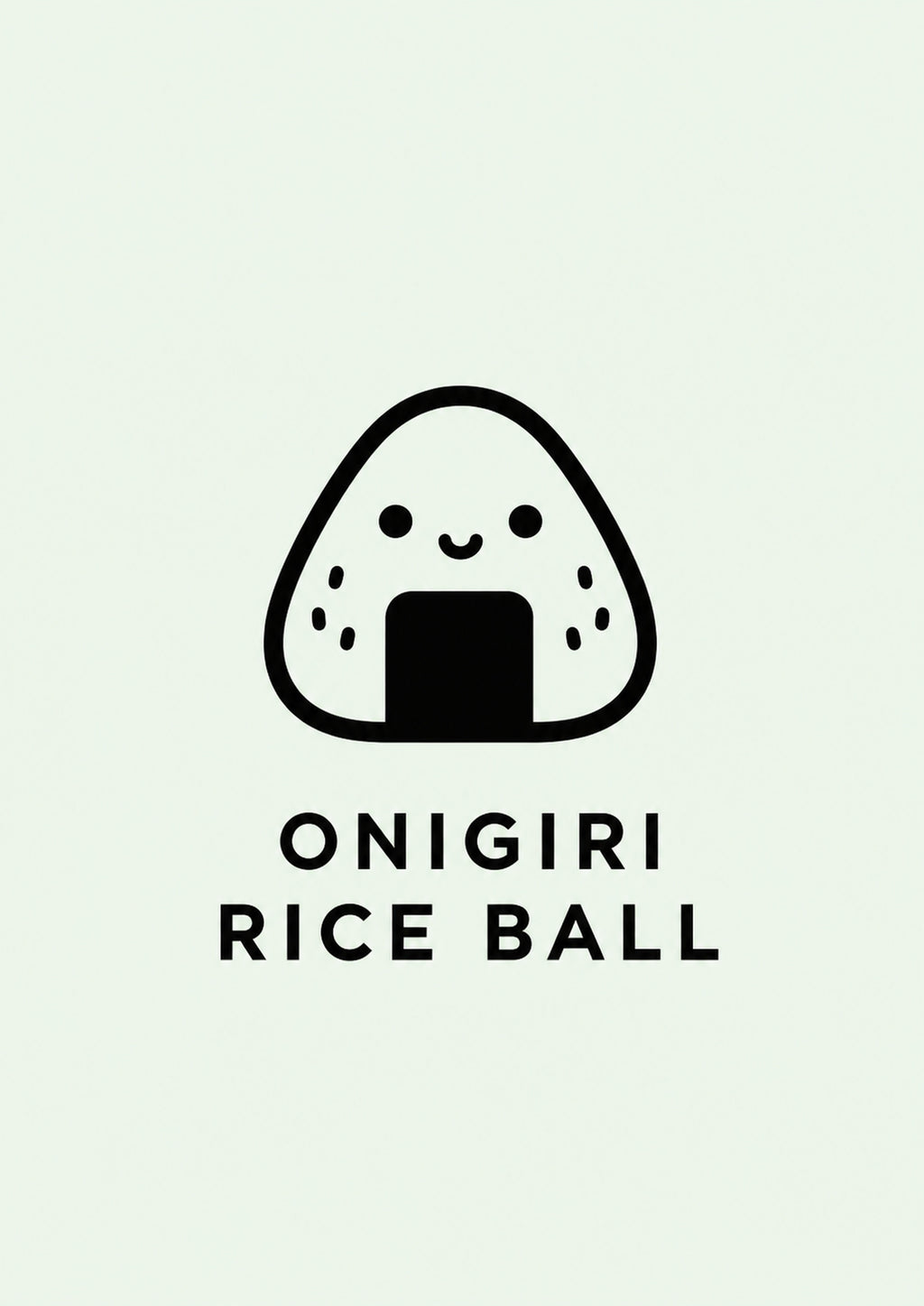 Onigiri Rice Ball Icon Japanese Retro Poster Print