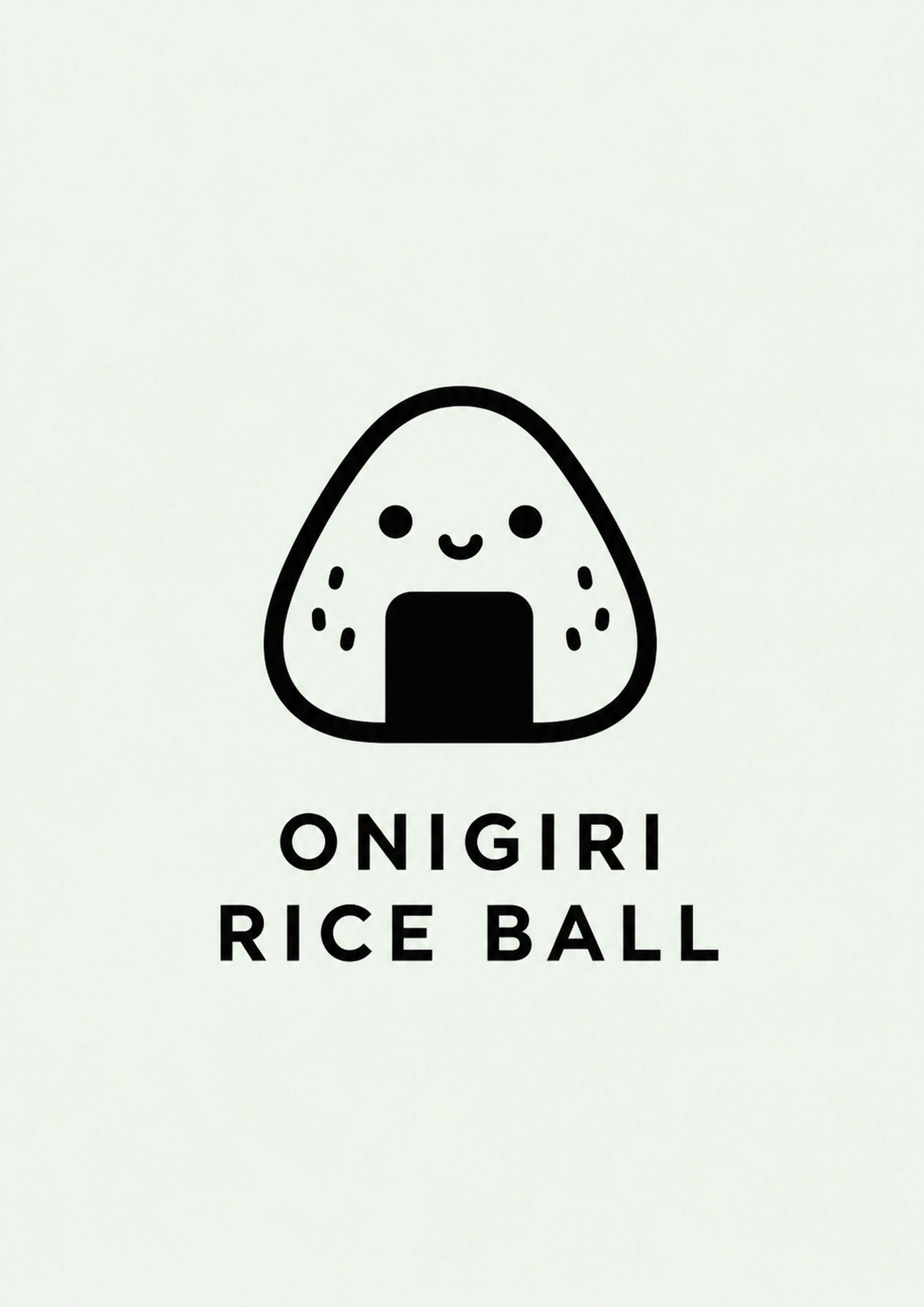 Onigiri Rice Ball Icon Japanese Retro Poster Print