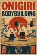 Onigiribodybuilding Japanese Retro Poster Print