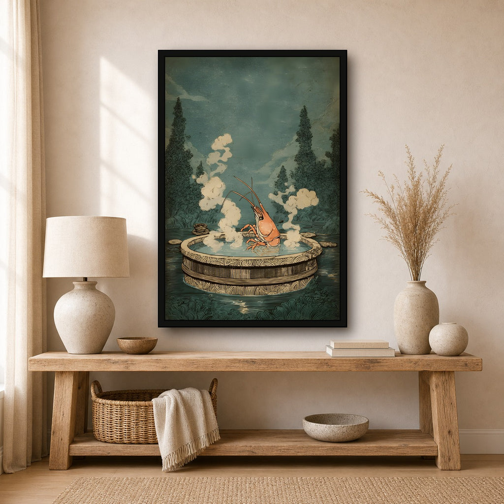 Onsen Lover Poster, Japanese Bath Wall Art, Relaxing Poster Print - 2x3 room mockup