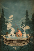 Onsen Lover Poster, Japanese Bath Wall Art, Relaxing Poster Print