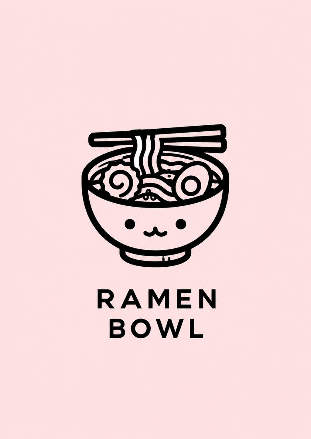 Ramen Bowl Icon Japanese Retro Poster Print