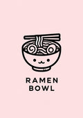 Ramen Bowl Icon Japanese Retro Poster Print
