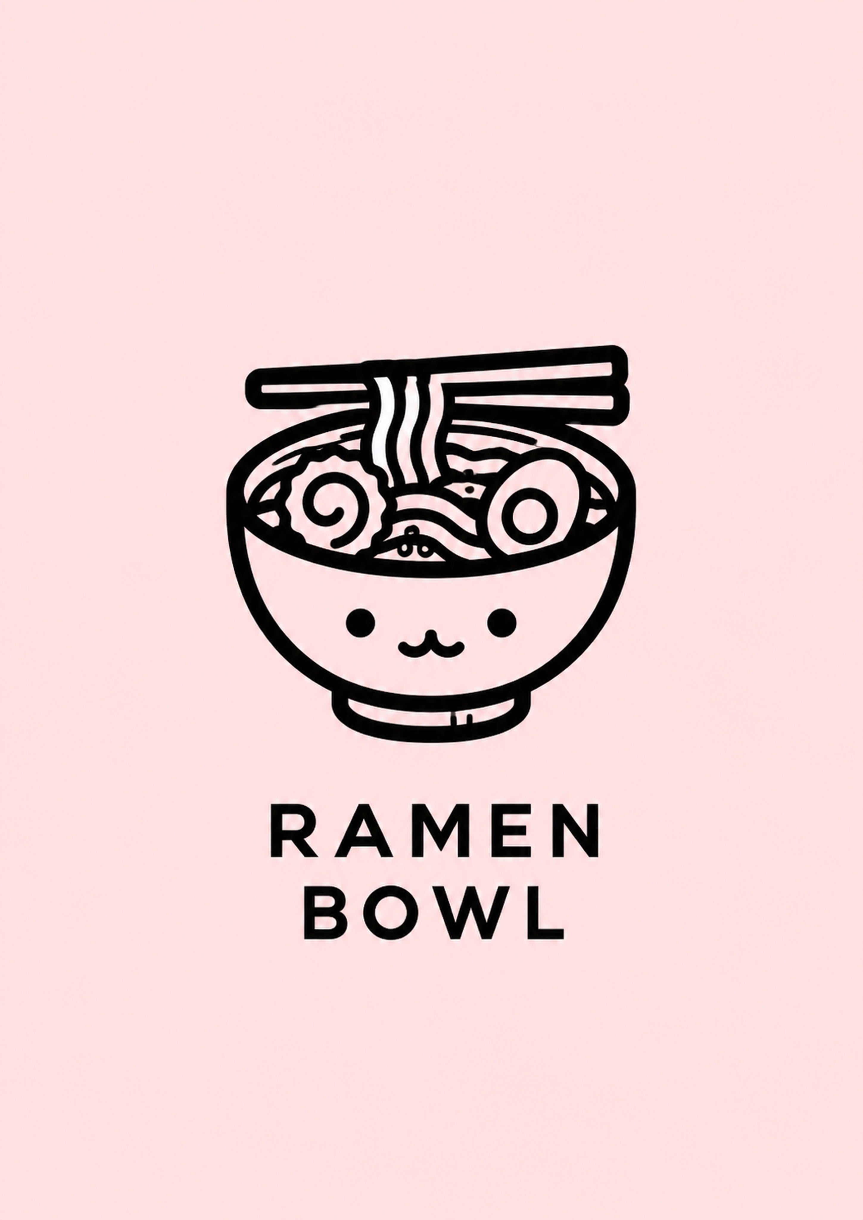 Ramen Bowl Icon Japanese Retro Poster Print