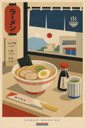 Ramen Morning Japanese Retro Poster Print