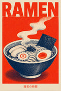Ramen Red Poster Japanese Retro Poster Print