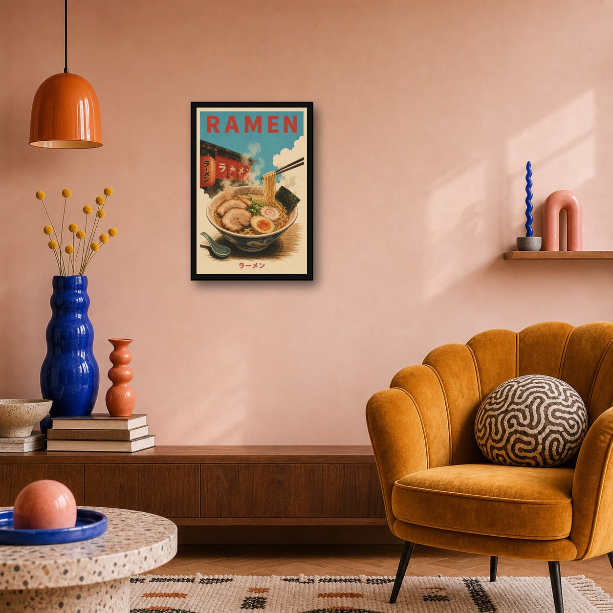 Ramen Travel Japanese Retro Poster Print - 2x3 room mockup